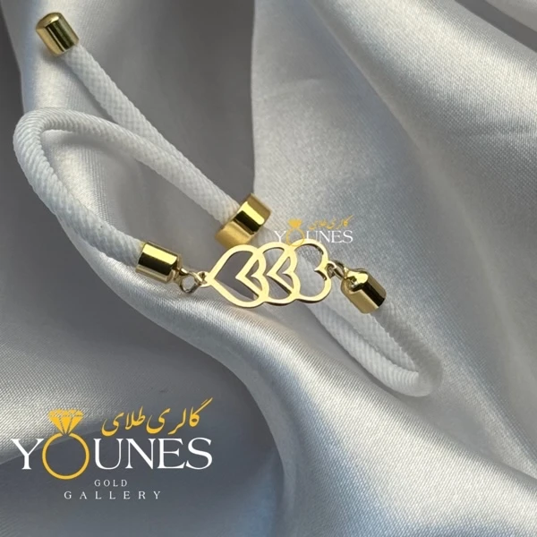 دستبند سه قلب لیزری طلا